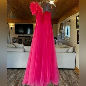 Jovani One Shoulder Pink Dress